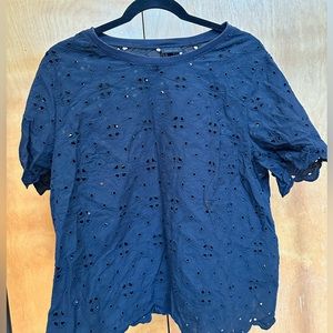 100% Cotton Who What Wear Navy Top